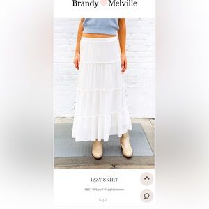 NWT Brandy Melville - One size never worn - long white Izzy skirt.